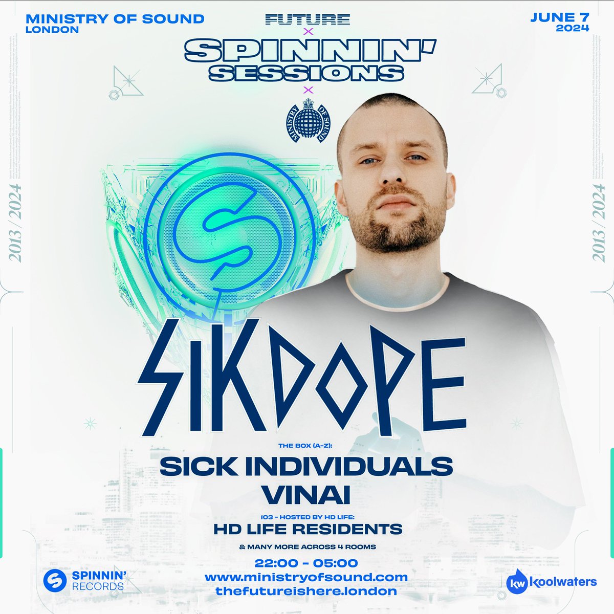 Join @Sikdope and other incredible artists as you party the night away at Spinnin' Sessions x @ministryofsound on JUNE 7, 2024 🇬🇧 Grab your tickets now: shorturl.at/qsJX5