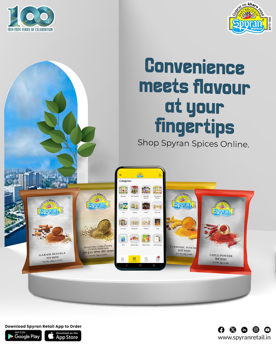 Indulge in convenience and flavor with Spyran Spices Online.   Elevate your culinary adventures with our exquisite blends. From savory to spicy, find your perfect match. 
 🌐: spyranretail.in  #spyranmasala #Spyranretailapp #onlinegrocery #onlineshopping #spices