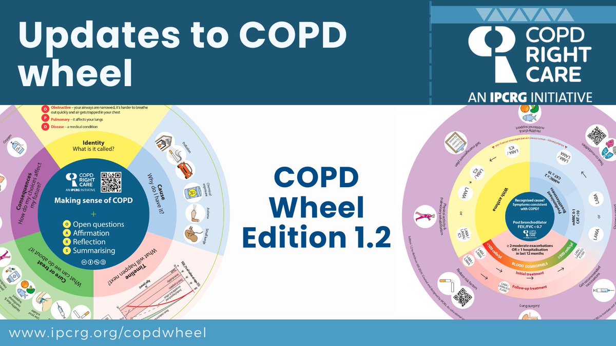 Introducing COPD Wheel: a comprehensive tool launched in May 2023 to personalize care for patients with COPD. The wheel has now been updated to version 1.2 with user feedback and GOLD guidelines. Available in English and Portuguese. Learn more at: buff.ly/48ir0SJ