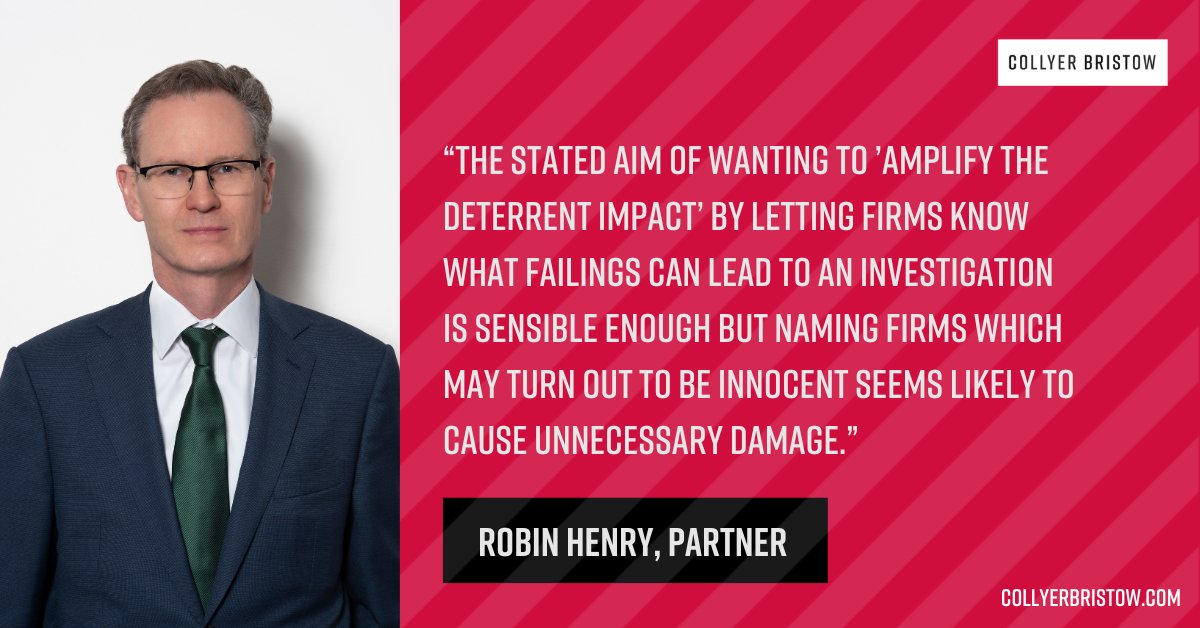 Comments | Mounting pressure urges the FCA to abandon its 'name and shame' initiative, which has set alarm bells ringing among City firms. Head of Dispute Resolution Robin Henry comments in FT Adviser: ow.ly/XLsf50RqW9f

#fcanews #bankingdisputes #financialregulation