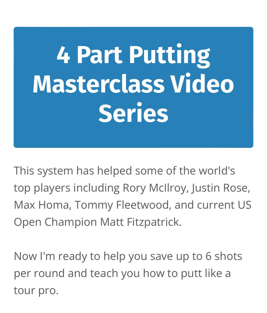 🏌️‍♂️Putting masterclass … 

I recently signed up to receive content from @KenyonPutting 

His 2nd masterclass just hit my mailbox. These are excellent and will def help my putting this summer.

Check out Phil’s socials and website 

philkenyonputting.com/about

#LoveGolf