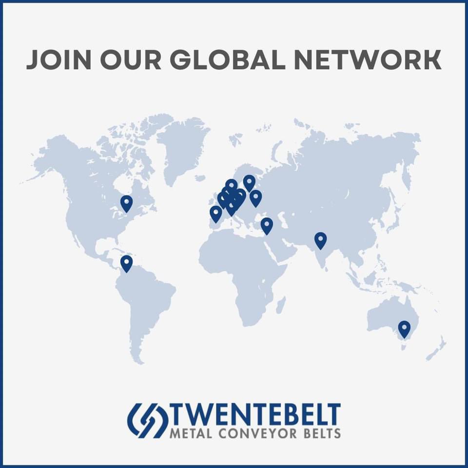 𝗝𝗼𝗶𝗻 𝗼𝘂𝗿 𝗴𝗹𝗼𝗯𝗮𝗹 𝗱𝗶𝘀𝘁𝗿𝗶𝗯𝘂𝘁𝗼𝗿 𝗻𝗲𝘁𝘄𝗼𝗿𝗸

If you’re interested in becoming a Twentebelt distributor, let us know, and we’ll be happy to get in contact.

#Twentebelt #Distributor #Partner #MetalConveyorBelts #ConveyorBelts #FoodProcessing #FoodIndustry