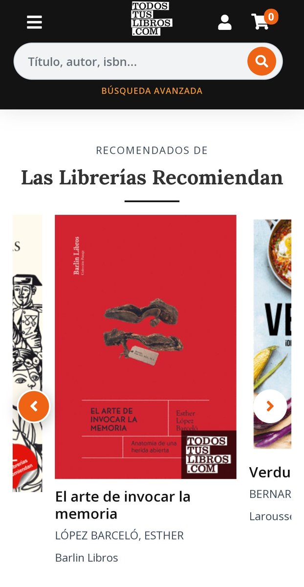 AHHHHHHHH 😍 En @todostuslibros_ sale 'El arte de invocar la memoria' como recomendado 🫀 Gracias ❤️‍🔥