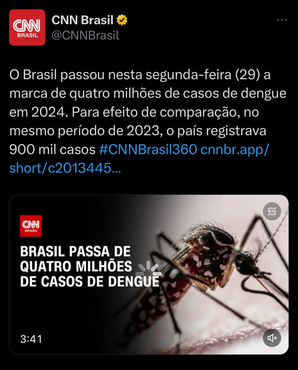 #Presidengue Lula conseguiu atingir a marca recorde de mais de 4 milhões de casos de dengue no país.

#ForaLula
#LulaGenocida