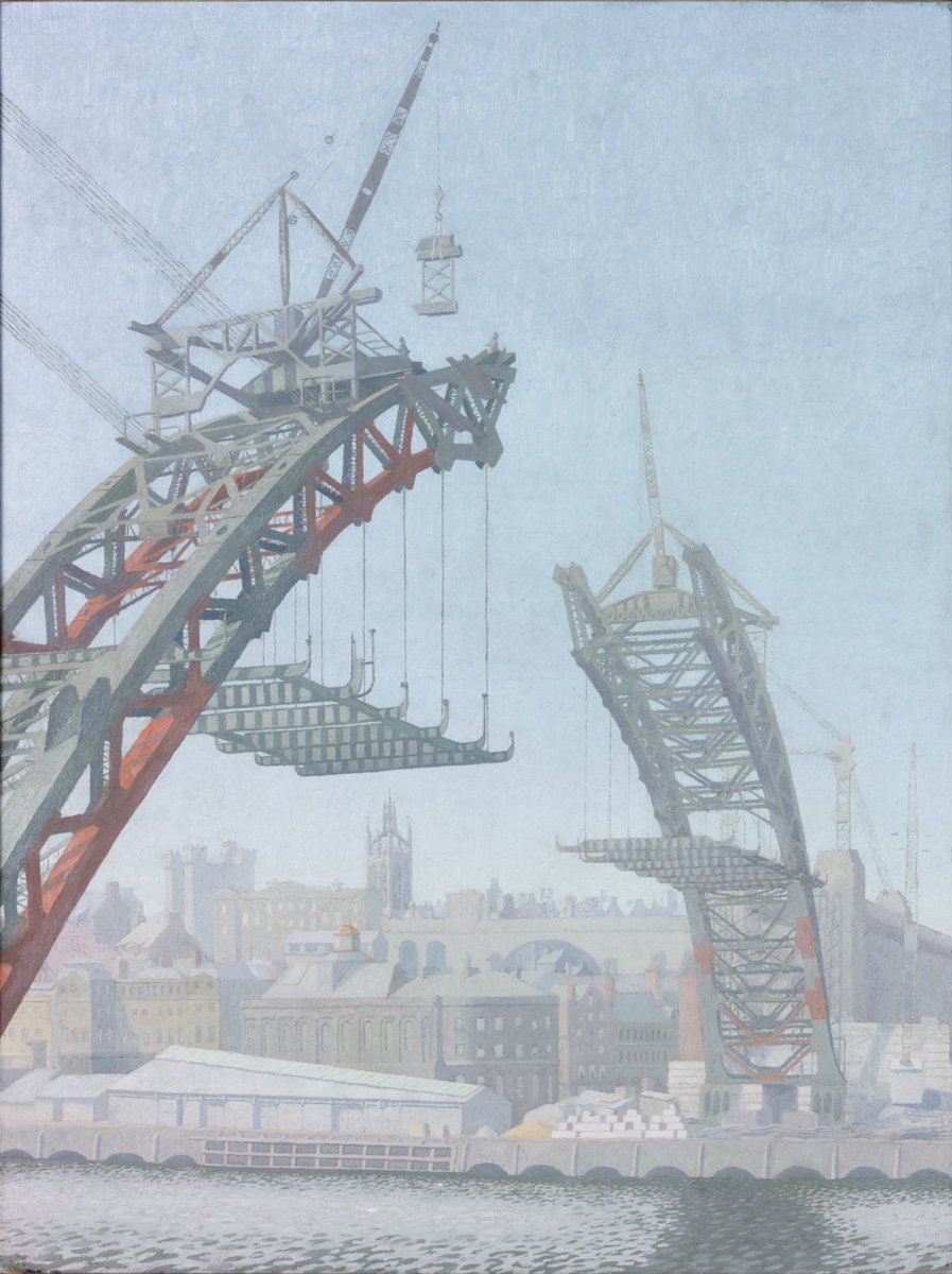 Edward Dickey's picture shows the construction of the Tyne Bridge (regarded as a prototype for the construction of Sydney Harbour Bridge) which links Newcastle upon Tyne and Gateshead; it was opened in 1928 and has become one of the defining symbols of the North East. Dickey
