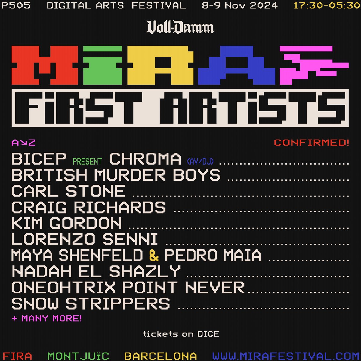 Kim Gordon, Oneohtrix Point Never, Bicep, Lorenzi Senni, y más entre los primeros confirmados en @mira_festival