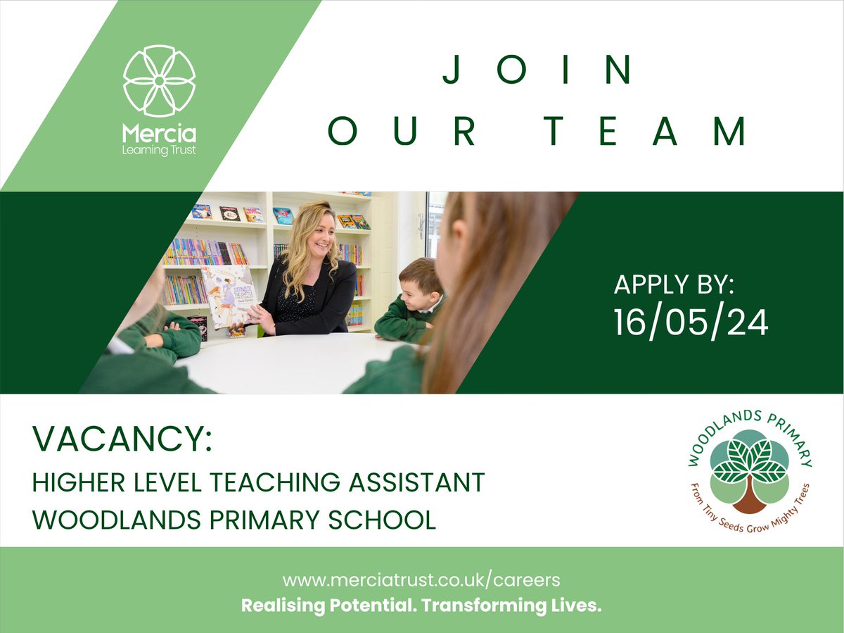 Join our school as a Higher Level Teaching Assistant.  

eteach.com/careers/woodla…

#hlta #tajob #ta #sheffield #sheffieldschools