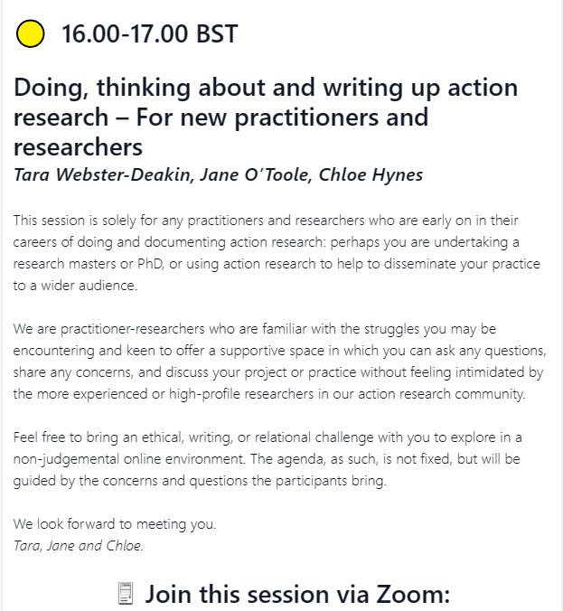 Jane O'Toole (@janeo_toole) on Twitter photo Looking forward to co-facilitating this workshop later for new action researchers today with <a href="/CARN_Intl/">CARN</a> colleagues Tara Webster-Deakin <a href="/TaraWebDeak7/">Dr Tara Webster-Deakin</a> &Chloë Hynes <a href="/ChloeFibonacci/">Chloë Hynes #FEreadingCircle📚 #AmplifyFE📢 #ATS</a> as part of the #CARN24 Online Spring Conferenc🙌🌎 <a href="/InfoNeari/">NEARI</a> <a href="/mairinglenn/">Mairin Glenn</a> <a href="/louisehawxwell/">Louise 📚🌍🐧☕ 🌳🌻🚶♀️👩🔬 #FunkyTutor</a> @charmianbw Looking forward to co-facilitating this workshop later for new action researchers today with <a href="/CARN_Intl/">CARN</a> colleagues Tara Webster-Deakin <a href="/TaraWebDeak7/">Dr Tara Webster-Deakin</a> &Chloë Hynes <a href="/ChloeFibonacci/">Chloë Hynes #FEreadingCircle📚 #AmplifyFE📢 #ATS</a> as part of the #CARN24 Online Spring Conferenc🙌🌎 <a href="/InfoNeari/">NEARI</a> <a href="/mairinglenn/">Mairin Glenn</a> <a href="/louisehawxwell/">Louise 📚🌍🐧☕ 🌳🌻🚶♀️👩🔬 #FunkyTutor</a> @charmianbw