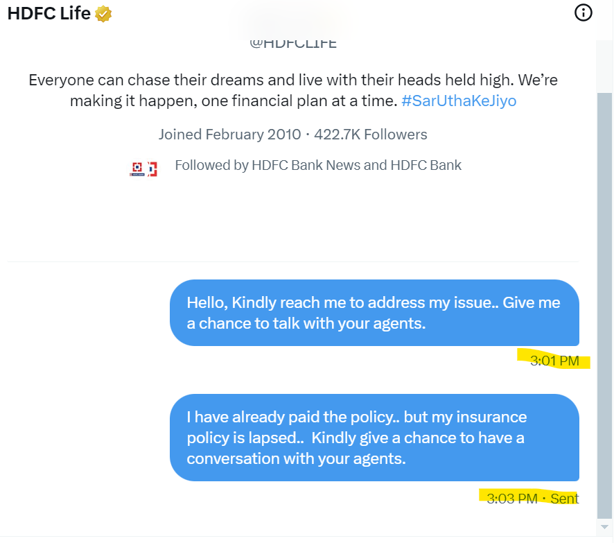 @HDFCLIFE This is what your response.. No response in direct messages..! Shame on your service.. @HDFCLIFE