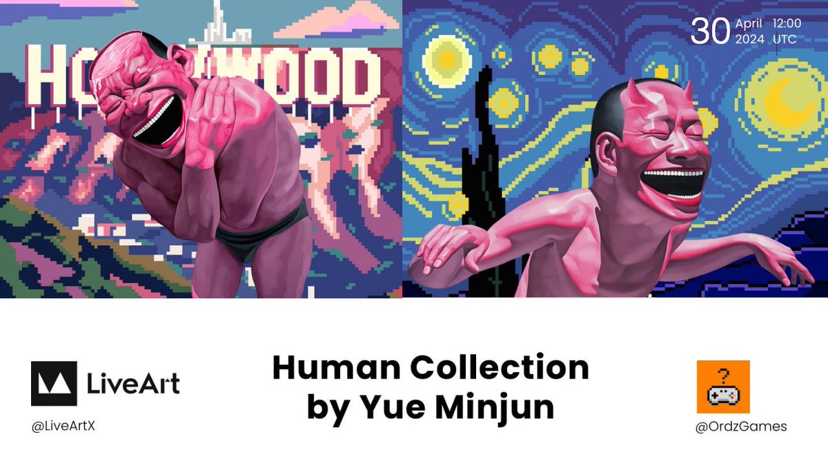 🎮Ordz Games & LiveArt🎨 Human by Yue Minjun AMA We're honored to invite artist YMJ to participate in the AMA, and with all art collectors, let's walk into HUMAN, the artwork that will soon inscribe on #Bitcoin. The AMA will be hosted via zoom and we will meet artist YMJ face…