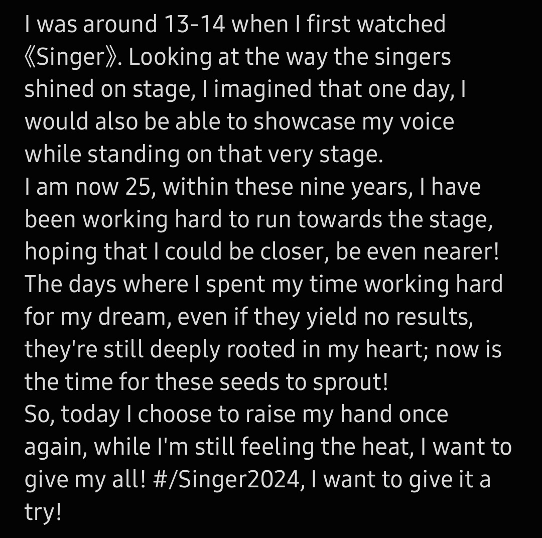 r1secakes's tweet photo. Zhaolei nominates himself to participate in the latest season of 《Singer》!
He covers 离人/Solace by Jacky Cheung in the video.
Translation in Pic 2.
XNINE and R1SE members reposted and commented on his post showing support.
#Zhaolei #赵磊 #RayZhao #Singer2024 #歌手2024 https://t.co/lraWKxG0Q5