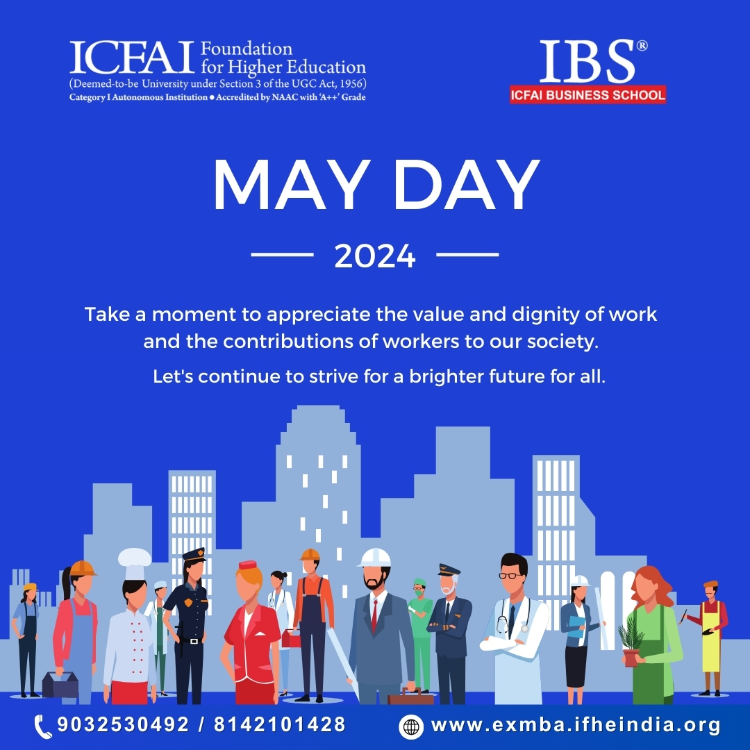 Happy May Day! 🛠️💪

#IFHE #IFHEIndia #ExecutiveMBA #IBS #IBSExecutiveMBA #MayDay #LaborDay #WorkersRights