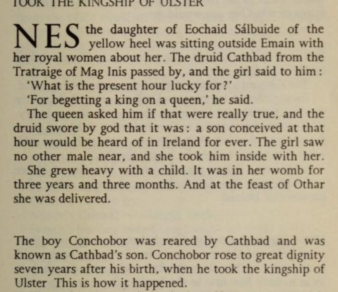 Kinsella's translation of the Táin begins with an explanation of how King Conor MacNessa of Emain Macha was conceived. His father was Cathbad, a druid from the Maginnis who became his chief advisor. This is a progenitor story, but WHAT IF that means culturally as well? 👀