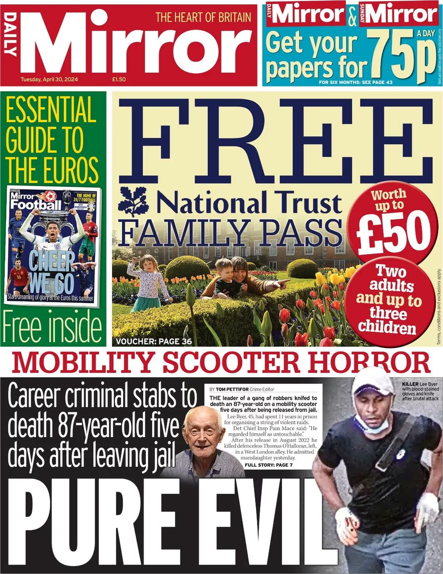 Daily Mirror - Mobility scooter horror: Pure Evil

#News_Briefing #The_Daily_Mirror #UK_Papers 

wtxnews.com/mobility-scoot…