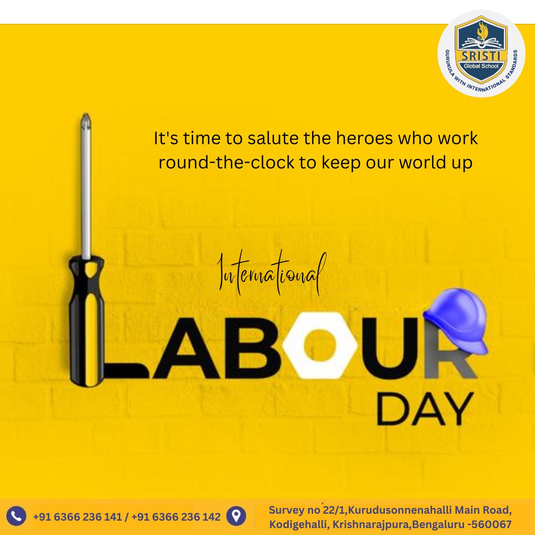 Saluting the hardworking heroes on Labour Day! 👩‍🏫 Your dedication keeps our world running smoothly.👨‍🏭

#sristiglobalschool #labourday #heroes #dedication #hardwork #appreciation #workforce #workers #essentialworkers #gratitude