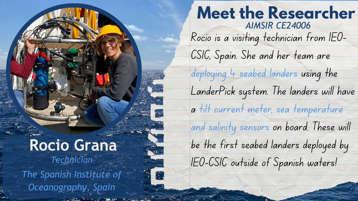 Finally, @Rocio_Granha & her team from @IEOoceanografia @IEO_GIJON, are deploying 4 seabed landers with the LanderPick. Having the LanderPick team on board facilitates knowledge sharing and our @MarineInst oceanography team will be making the most of this learning opportunity!