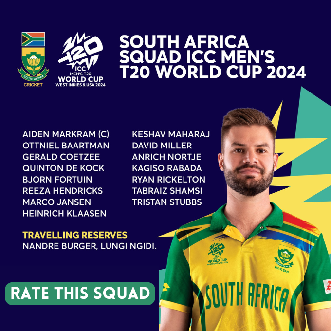 South Africa 🇿🇦announced the Squad for ICC T20 World CUP 2024 🏏 ➡️Rate this squad please #SouthAfrica #T20WorldCup24 #T20WorldCup2024
