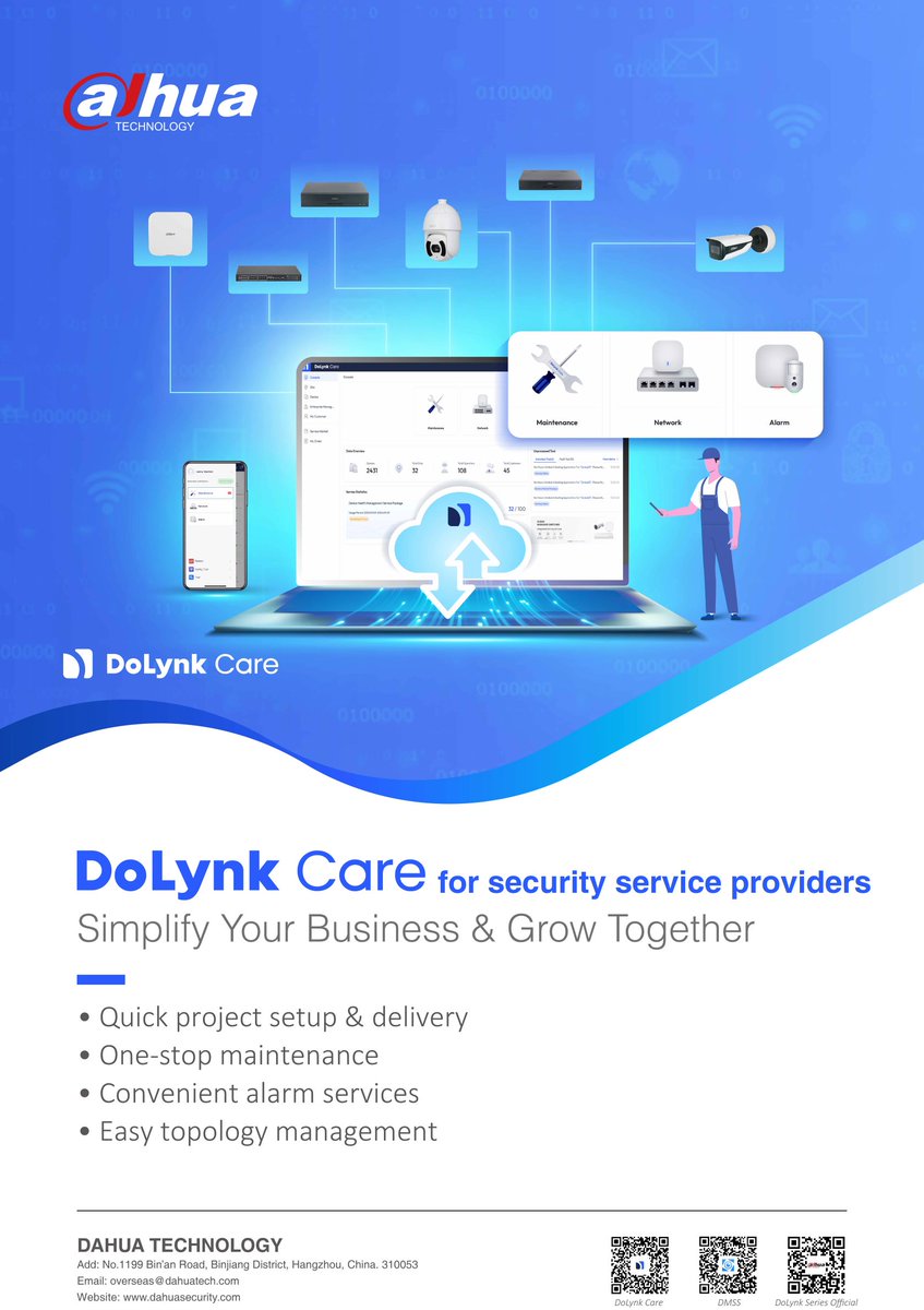 💥Introducing the All New DoLynk Care! Newly upgraded Dolynk care offers richer and more reliable feature integration that enables you to efficiently manage on-site devices 📷 while embracing a full range of services. 🤓Don’t miss out! bit.ly/Dolynk
#Dahua #cloudservice