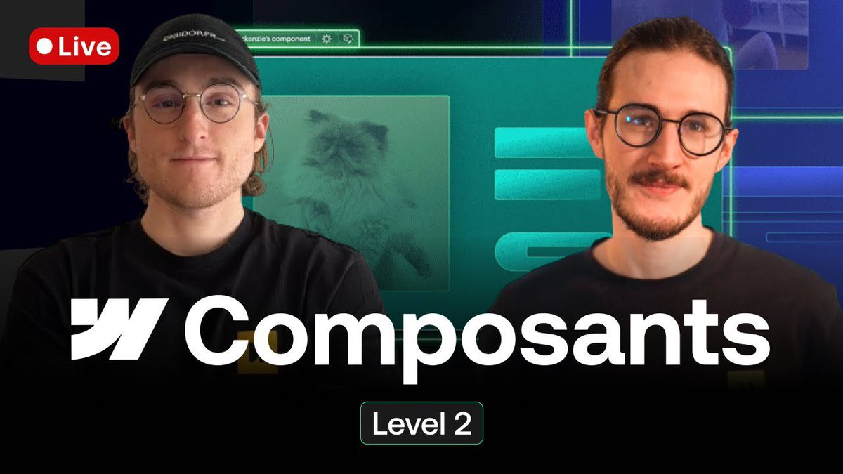 🟩 Join us live in 10 minutes with @LucasClairet to learn how to build #ComponentsFirst Webflow project for your clients! 🔗 youtube.com/live/3q3aC1axk…