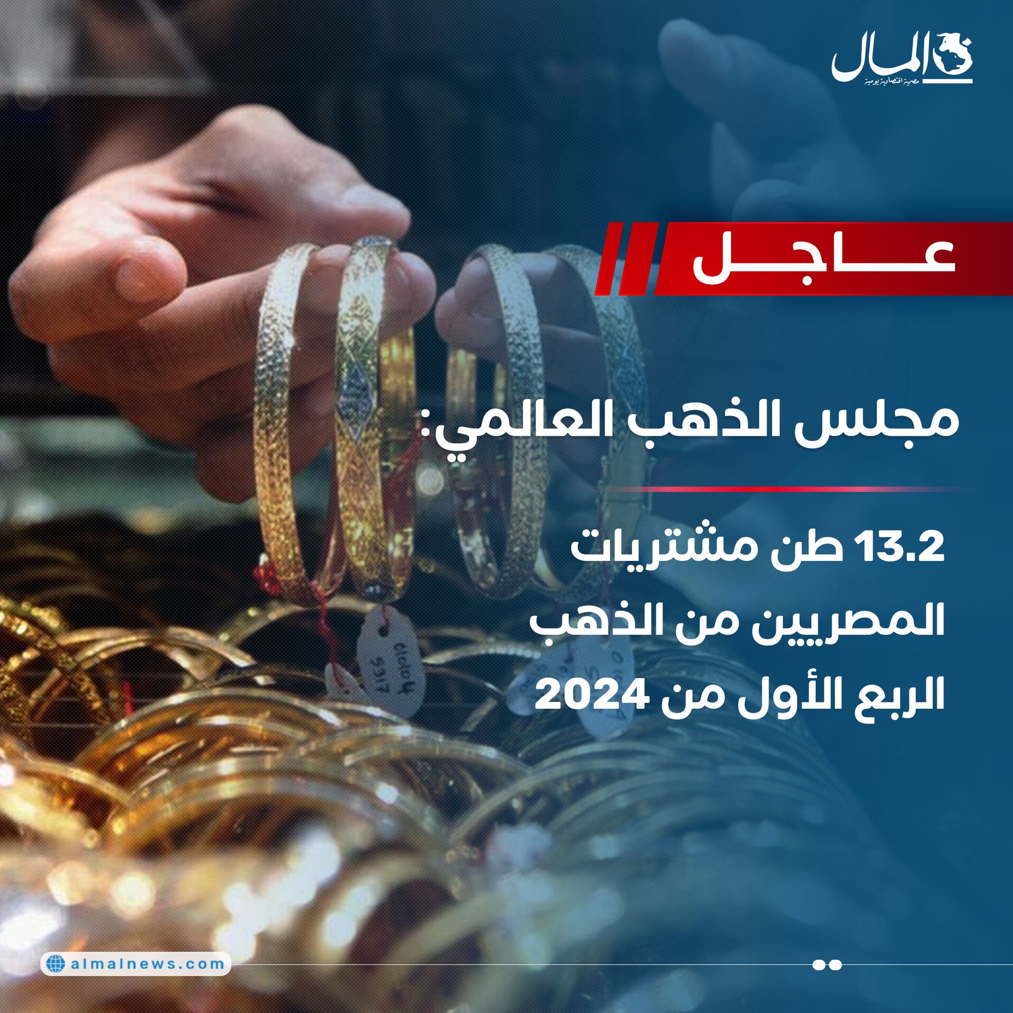 عاجل مجلس الذهب العالمي: 13.2 طن مشتريات المصريين من الذهب الربع الأول من 2024. للتفاصيل 
