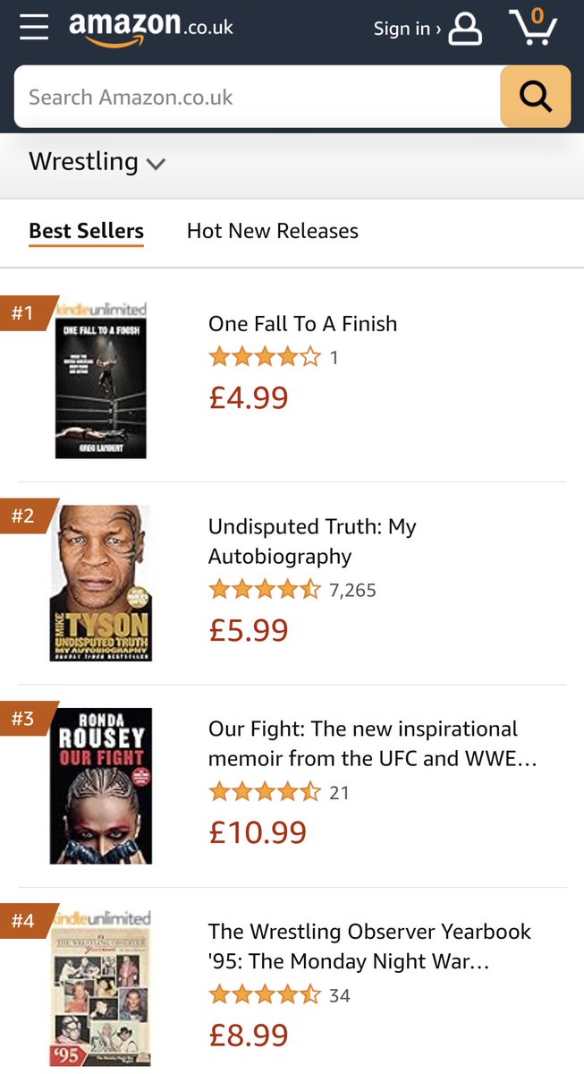 One Fall to a Finish is the number 1 bestselling wrestling ebook on Amazon!

Thank you everyone! 

Now let's get it to the top spot on paperbacks too. Currently #13.

amzn.eu/d/6GEeGXr
-
#wrestling #prowrestling #wrestlingbooks #britishwrestling #wwe #aew