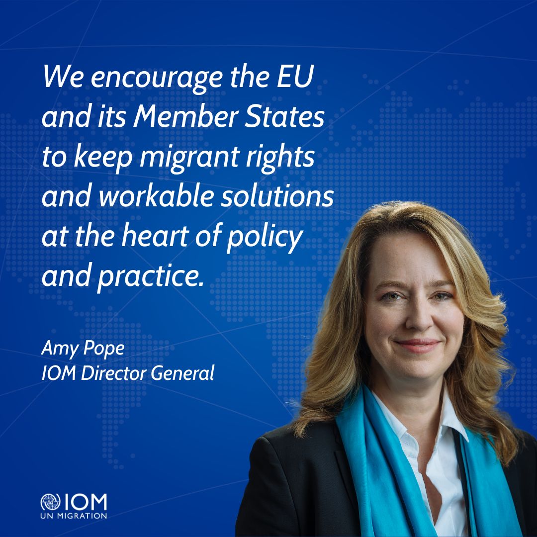 IOM Director General Amy Pope pledged rights-based support to Member States during keynote remarks today at the Ministerial Conference on the Operationalization of the EU Migration and Asylum Pact in Ghent, Belgium. 👉 Read more: tinyurl.com/3ysuuy6j