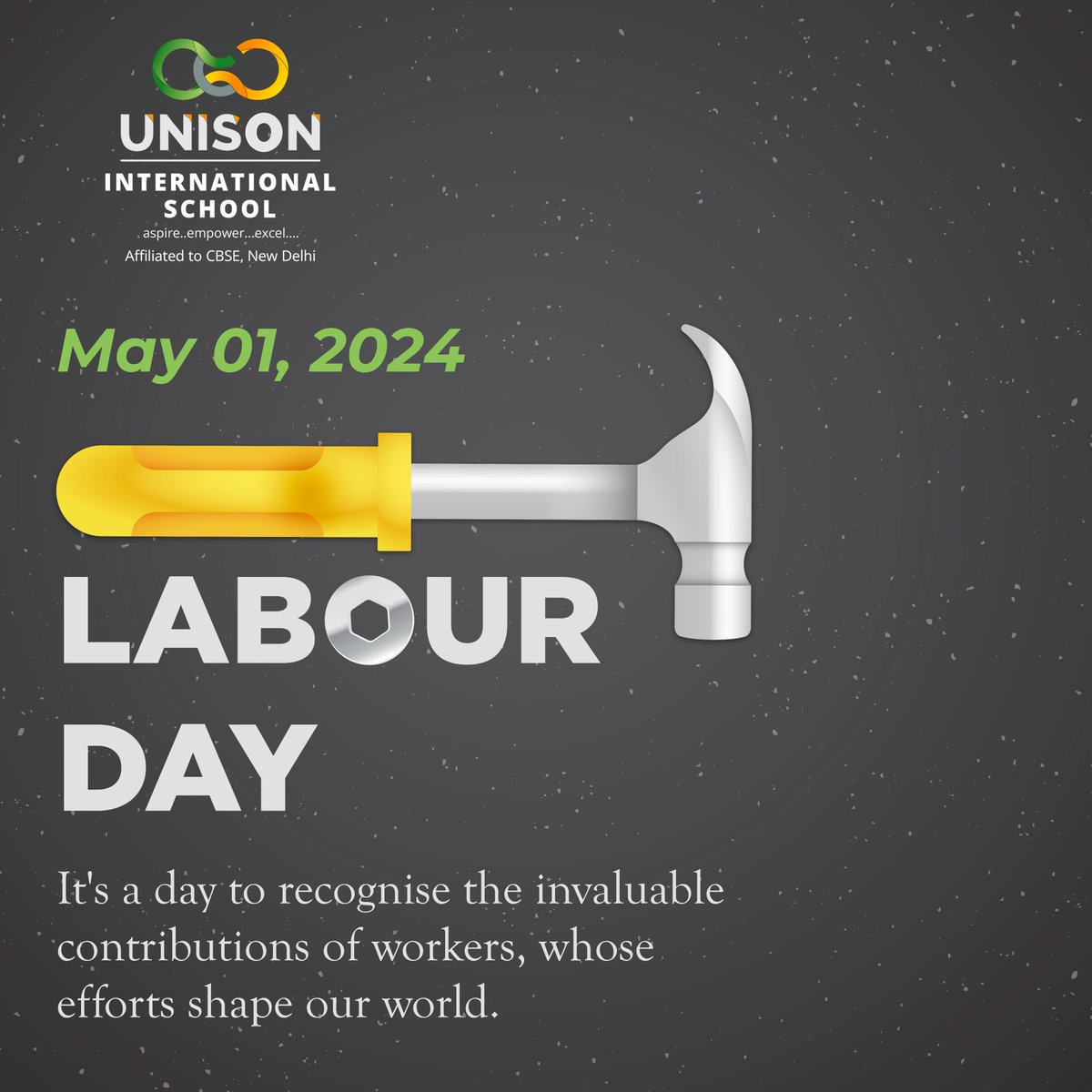 Labour Day is a time to recognise the resilience, dedication, and achievements of workers from all walks of life✨💼

#LabourDay #UnisonInternationalSchool #Excellence #Academics #ExtracurricularActivities #FutureLeaders #CBSESchool #21stCenturyCurriculum #FunLearning