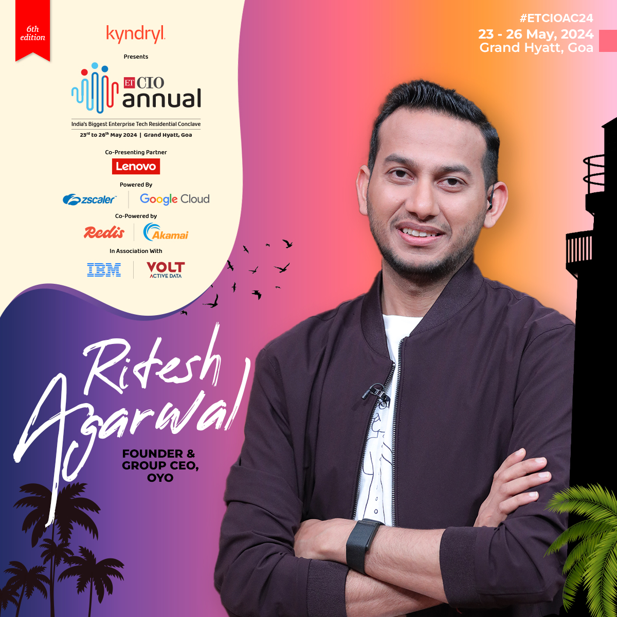 Hold tight for an epic experience!🤩 Welcoming @riteshagar, Founder & Group CEO of @oyorooms, as our special guest for #ETCIOAC24! Know more- bit.ly/3To8Auy #ETCIO #ETCIOAC24 #TechInGoa #CIOConclave #CIOAnnual #Goa #CIOs #ConferenceSpeaker #Leadership