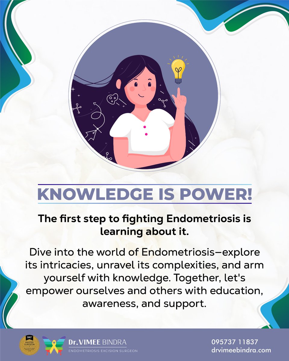 Join us in spreading knowledge, understanding, and support for those affected by this condition. Together, we can make a difference! 

#drvimeebindra  #gynecologist #endocare #endometriosis #adenomyosis #pcos #chronicillness  #endometriosisawareness #chronicpain #infertility