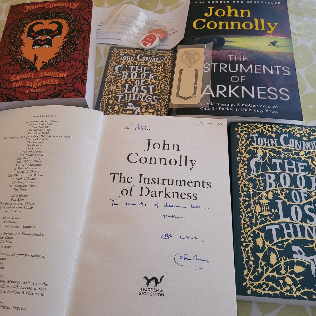 Thank you @gutterbookshop for my @jconnollybooks order that arrived this morning!! Yes, I am that girl that buys a dedicated hard back to keep and a paper back to read!! Full collection now as I lost my original 'lost things' #happiness #gutterbookshop