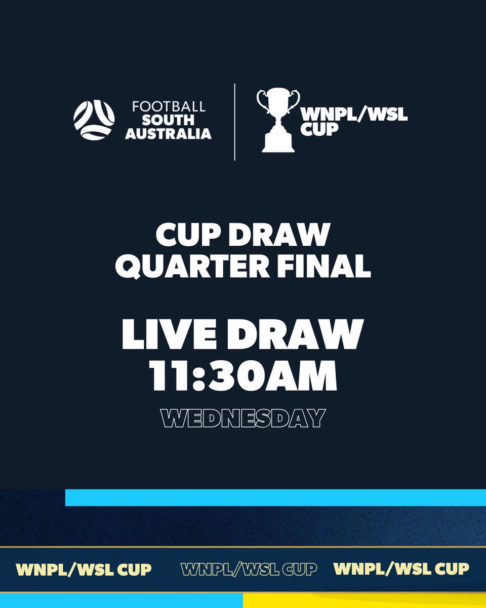 It's the WNPL/WSL Cup Quarter Final Draw tomorrow! 🏆 Join us from 11:30am via our Facebook page, for the live draw.