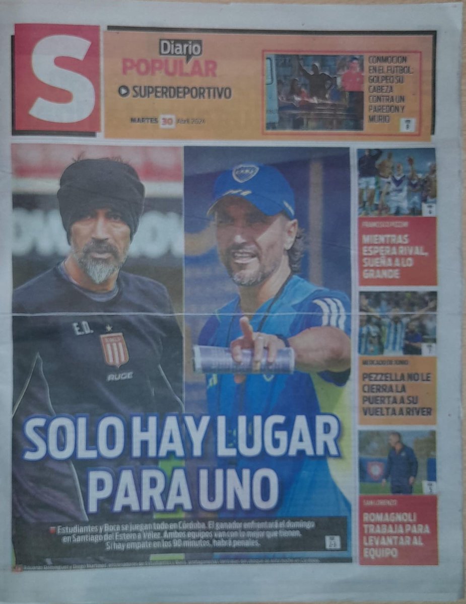 #BuenDía y #BuenMartes para todos!!
A continuación, las portadas de los diarios de hoy  #Martes 30/04/2024 #30deAbril #30A.

#DiarioOlé 
#Superdeportivo