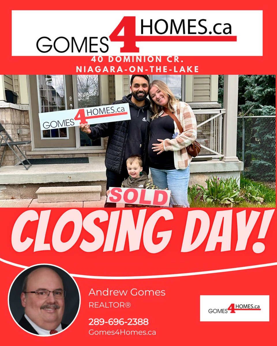 It's been a real treat to help this young family of 3...and soon to be 4... buy their dream home. Congratulations!

 #gomes4homes #royallepagenrc #niagarahomes #renttoown #SRES #seniorsrealestate #heretohelp #firsthome #downsizing