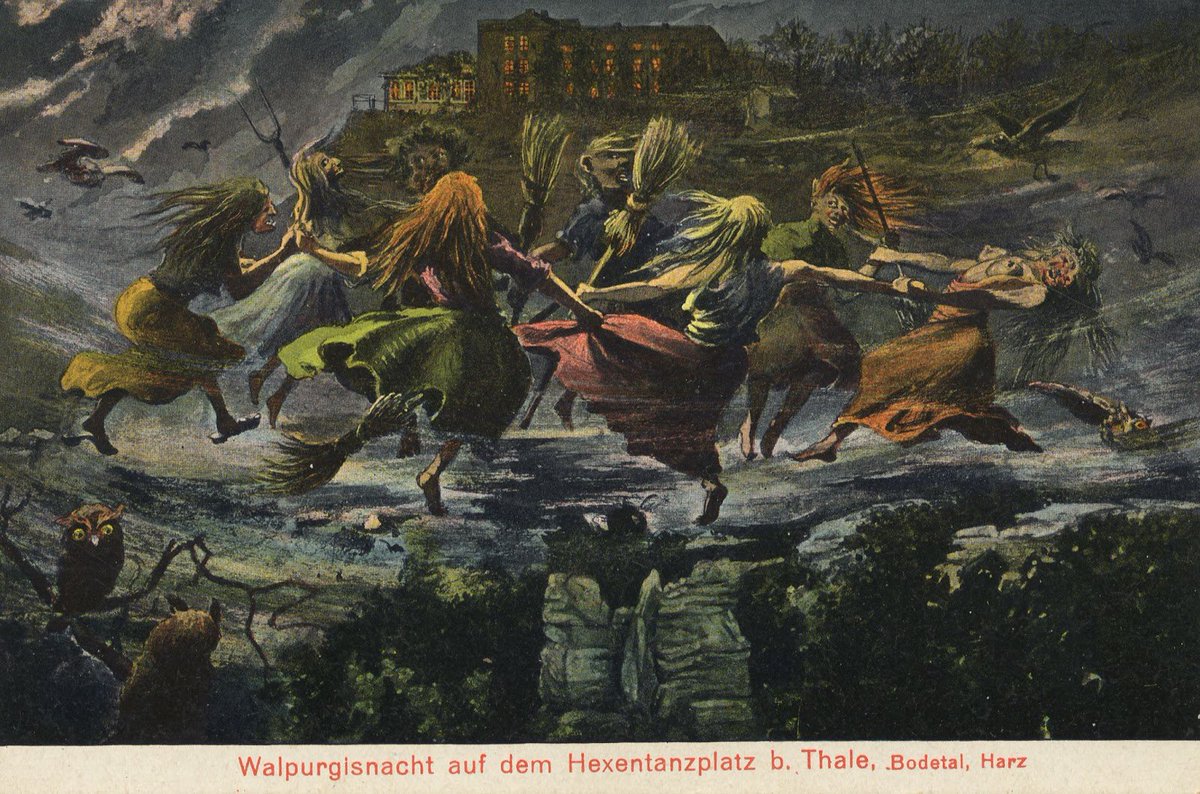 Tonight is one of the spookiest nights in the calendar - Walpurgisnacht - when witches fly. Many will fly on ash branches and bite off the red buds...#FairytaleTuesday #GothicSpring #DailySpooklore #WalpurgisNacht