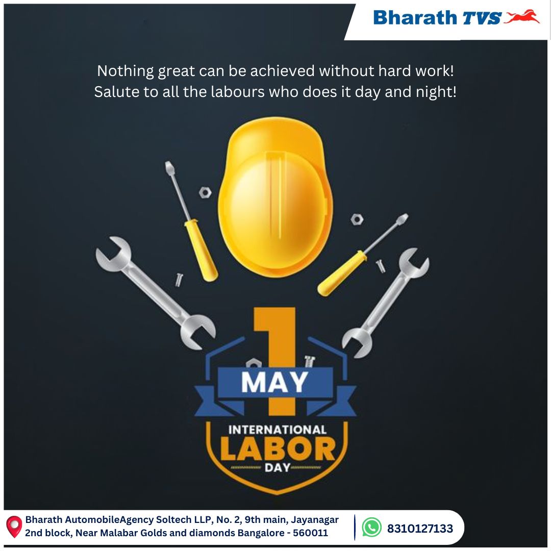 Happy International Labour Day! 💪🏽
Today, we salute the hardworking individuals whose dedication drives progress.👷

#bharathtvs #TVS #labourday #internationalworkersday #hardwork #dedication #progress #workers #appreciation #labour #mayday #solidarity