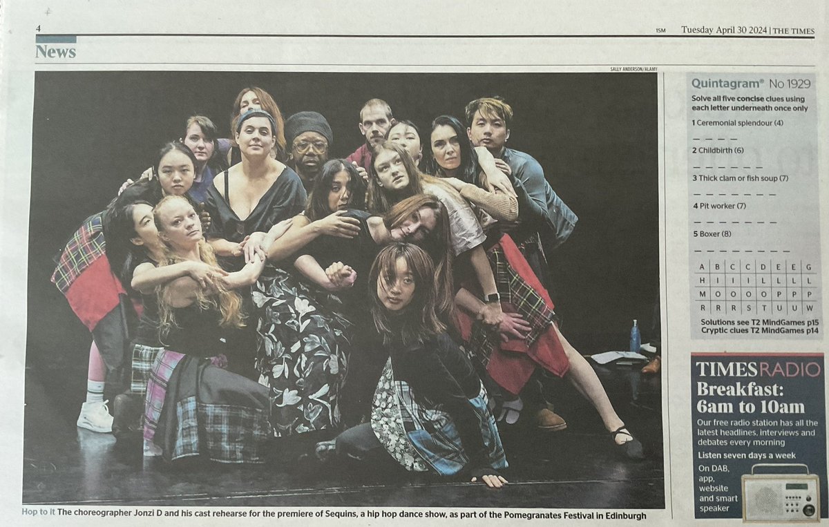 Great to see another of my photos of the Pomegranates Festival in @timesscotland today @ScotStoryCentre with @Jonzid and dancers rehearsing for their performance @TradDanceScot