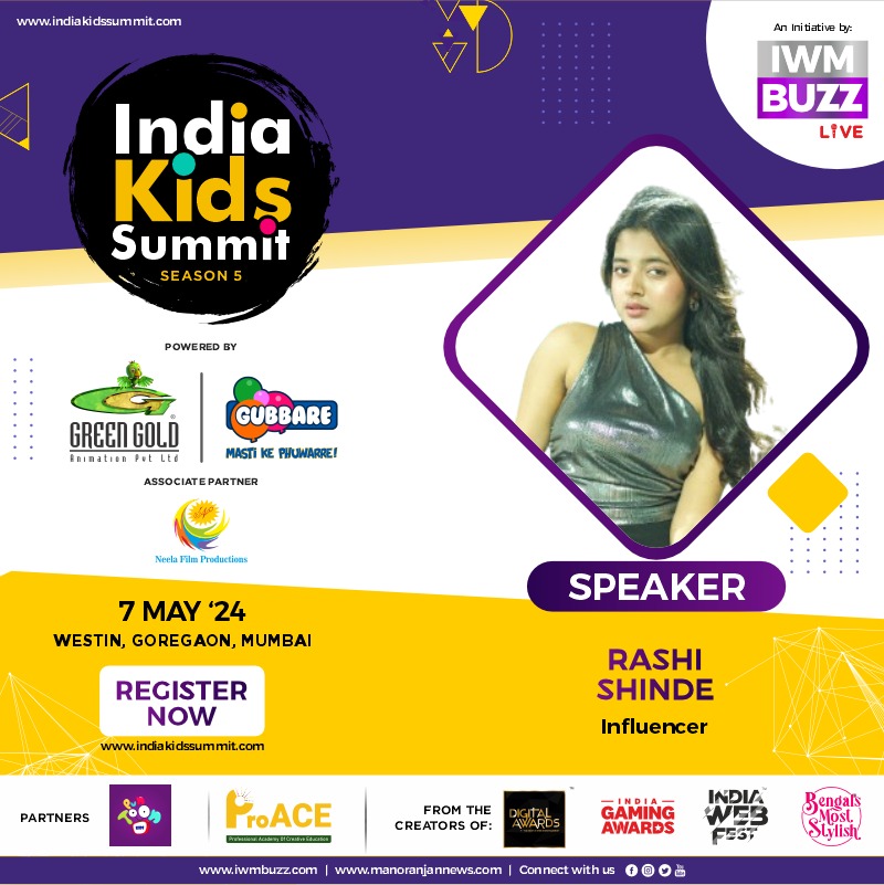 Welcoming Rashi Shinde @Rashishinde12 As Esteemed Speaker At India Kids Summit Season 5 7 May, 2024, Westin, Goregaon, Mumbai Register Now at: indiakidssummit.com Powered by: @greengoldtv @GubbareTV @in10_media Associate Partner: #NeelaFilmProductions Partners:…