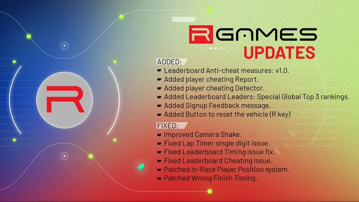 🚦Many will Start Fast, few will FINISH STRONG!🏁

In #RGAMES , we do both. 🏎💥

⚡️Ending the month with exciting new features, fixes and #updates to enhance your #gaming experience. 🎮

🔄 Follow us for more! Keep Racing! 

🌐 r-games.tech

#Racing #Web3gaming $RGAME