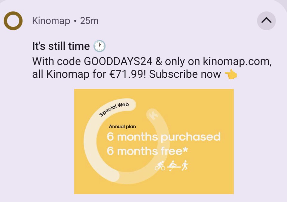 CEB_87's tweet photo. @kinomap how does your promotion work? 6 months free for €71.99 when the annual cost is only €89.99??? This is incorrect information! Plus this code is 20% off on your website! https://t.co/skuwnC9T6c