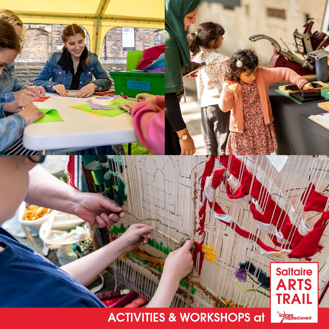 GET CREATIVE at Saltaire Arts Trail (this weekend, 4 -6 May) with workshops and drop-in activities, including letterpress printing, textiles and collage. Full details at saltaireinspired.org.uk/events/saltair…. #bradford2025 #saltaire #saltaireartstrail #visitbradford