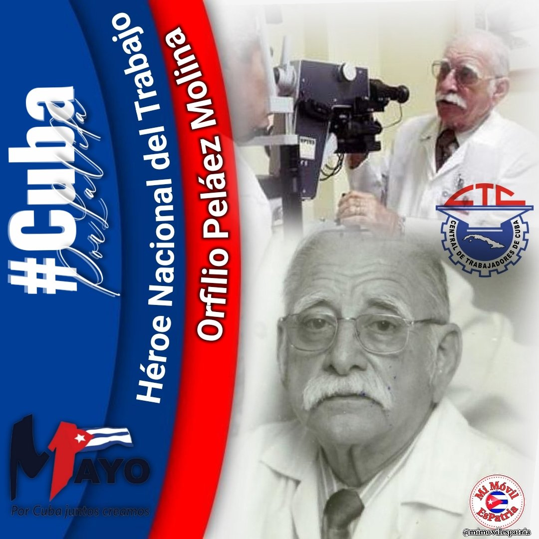 El #1Mayo de 1988 científicos de #Cuba, encabezados por el doctor Orfilio Peláez, lograron un eficaz tratamiento contra la retinosis pigmentaria, importante aporte de la Medicina cubana a la ciencia del 🌐. #CubaPorLaVida, la esperanza devuelta a las pupilas. #MiMóvilEsPatria 🇨🇺