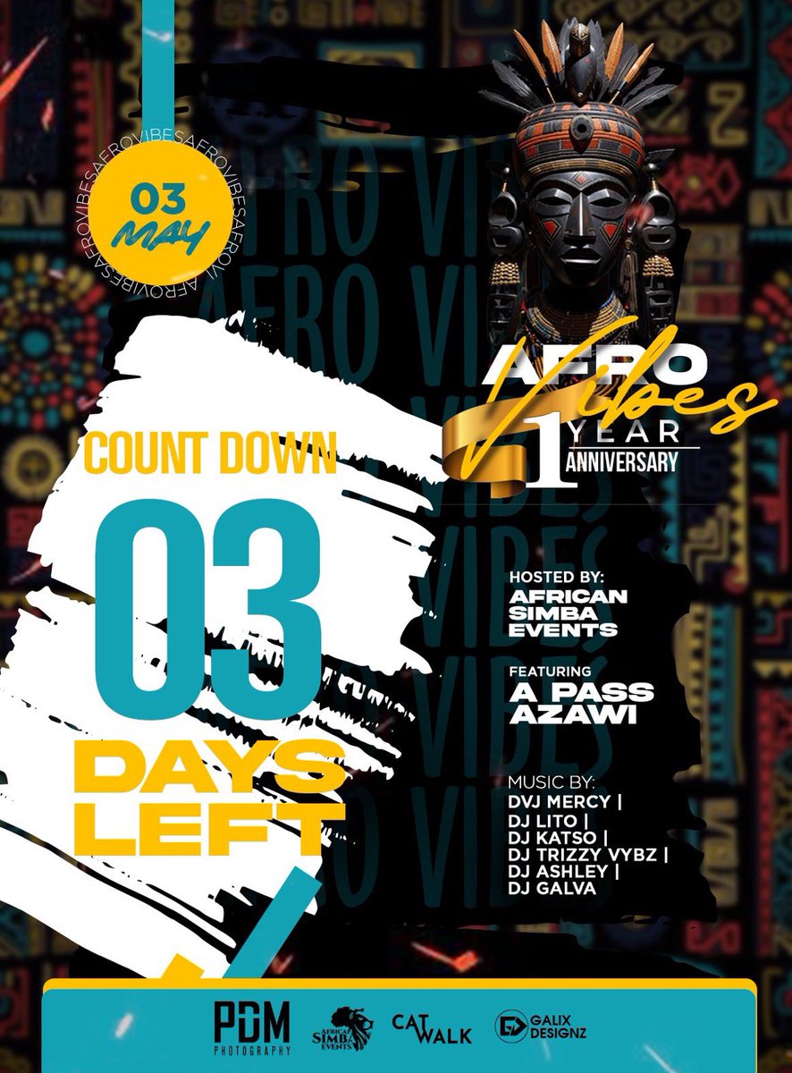 Get your table reservations already because we have just 3 days left until the #Afrovibes 1st anniversary at Catwalk! The Dj line up is epic! You just have to be there this Friday🥳