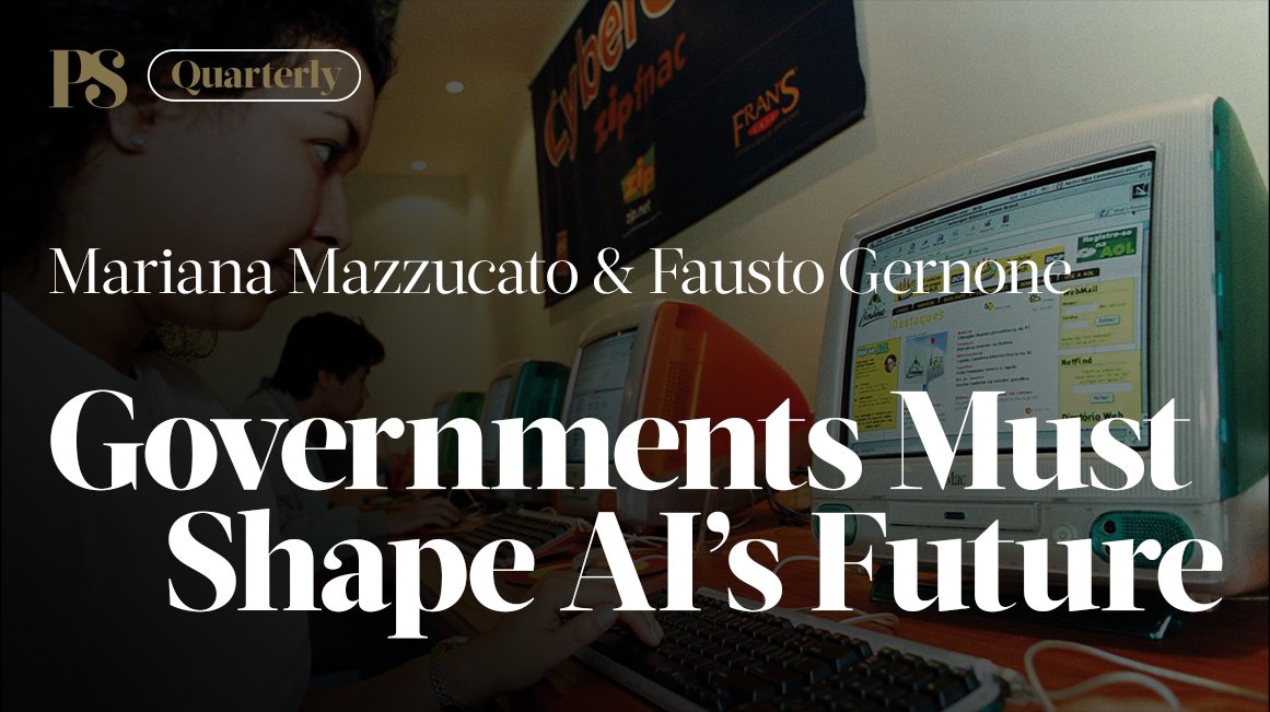 Free to read at the link: The history of technological innovation makes clear that governments must step in immediately to shape the incentives driving AI development, write @MazzucatoM and @FaustoGernone of @IIPP_UCL. bit.ly/44oi9x6