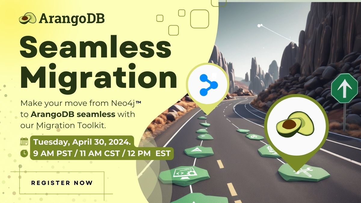🚀 Ready to revolutionize your graph database strategy? 📊 Join our webinar today to learn how to seamlessly transition from Neo4j to ArangoDB! 💡 Sign up now for a more efficient solution. Don't miss out! 
okt.to/3maYfG

#GraphDB #Webinar #Neo4j