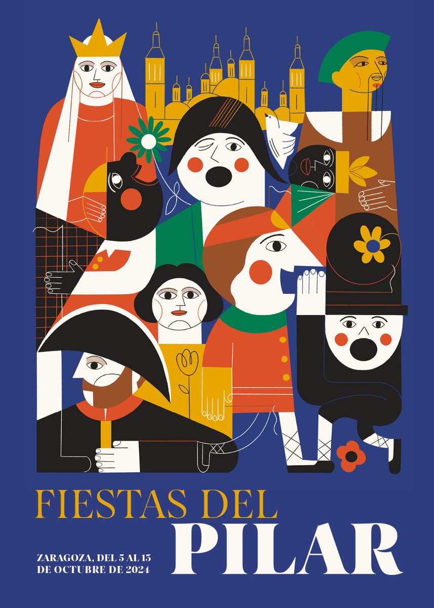 🛑ÚLTIMA HORA 🛑 ‘Gigantes y cabezudos’, de la zaragozana Helena Pallarés Jiménez, Cartel Anunciador del #Pilar24! #FiestasdelPilar #ZGZCultura #Zaragoza