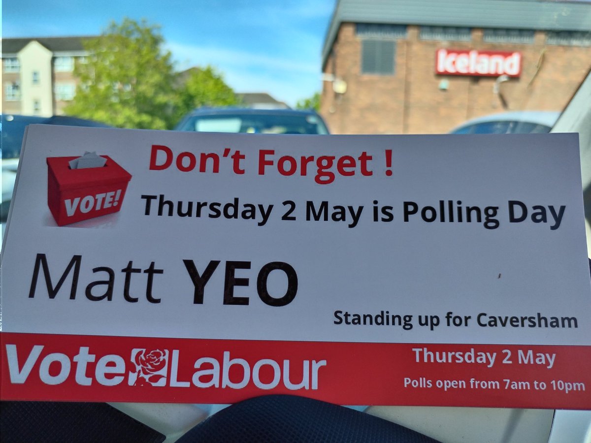 What a gorgeous morning to be out delivering reminders that 2 May is Polling Day. In Caversham vote @matthewjyeo Vote Labour wherever you are.