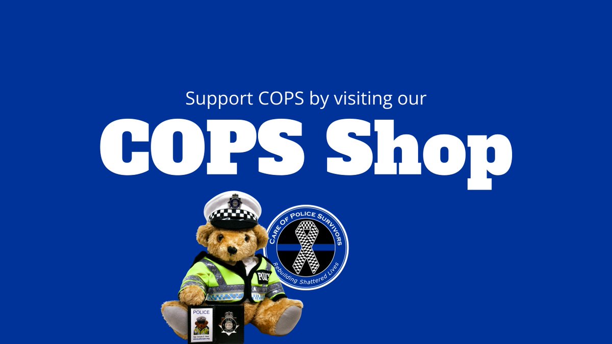 Visit our COPS Shop to find lovely gifts, like Sgt. Grizzle E. Bear, available for sale now. We have a range of patches, pins, challenge coins and more. All money raised goes towards supporting the families of police officers and staff who have lost their lives on duty.