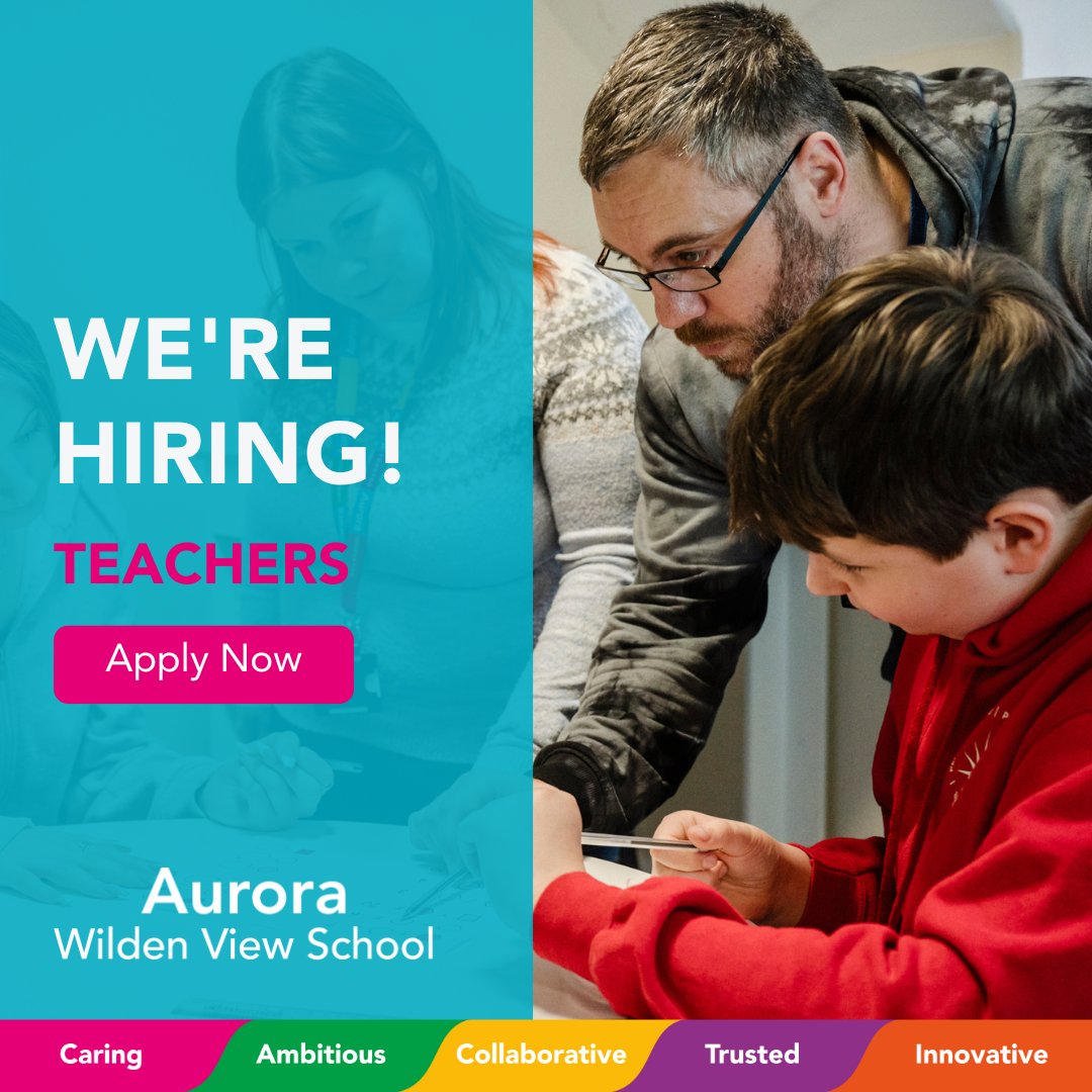 We have several teaching opportunities available at  Aurora Wilden View School, a brand new school in Kidderminster. We are currently looking for an SEN teacher specialising in DT, Technology, Science, Maths, and/or Music ➡️ bit.ly/WVS-jobs

#TeachingJobs #SENDjobs