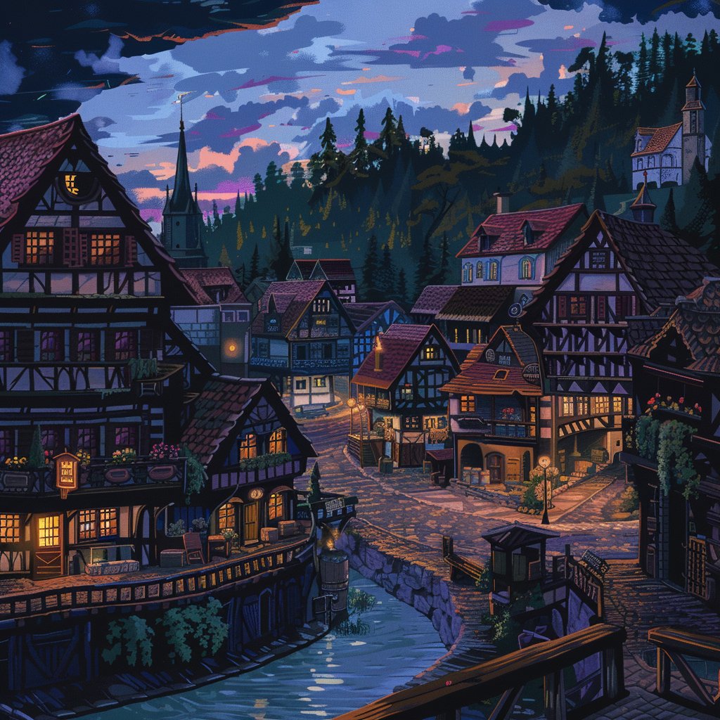 What would the city of #Zug look like in #MonkeyIsland? #Midjourney has an idea...