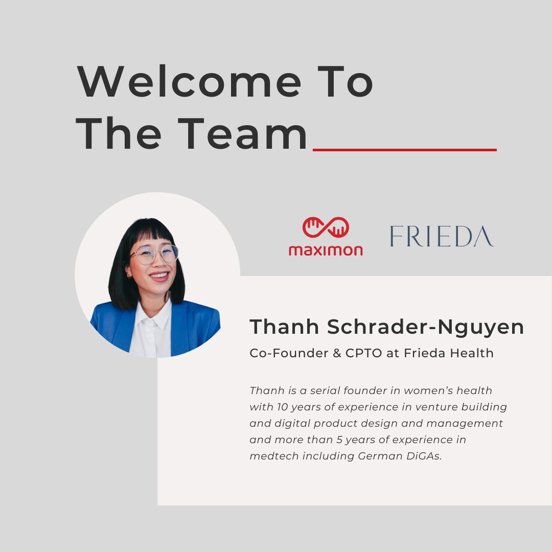 We're thrilled to welcome @thanhgali to the Maximon family and Frieda Health team! 🚀 With a wealth of experience in women's health and venture building, Thanh brings over a decade of expertise in digital product design, management, and a solid background in medtech, including…